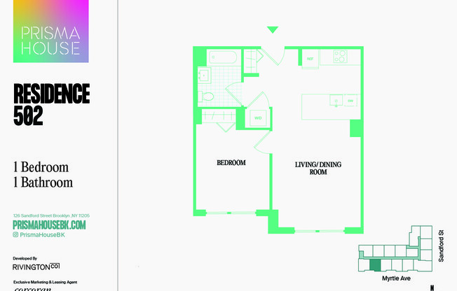 1 bed, 1 bath, $3,573, Unit 502