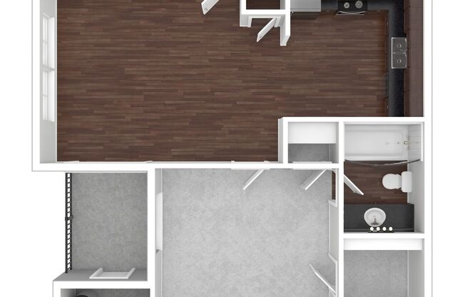 1 bed, 1 bath, 600 sqft, $1,264