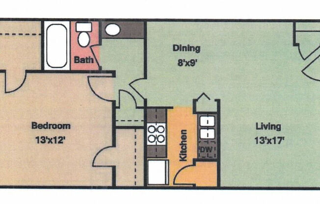 1 bed, 1 bath, 702 sqft, $1,095