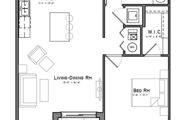 1 bed, 1 bath, 760 sqft, $1,250, Unit 903.211