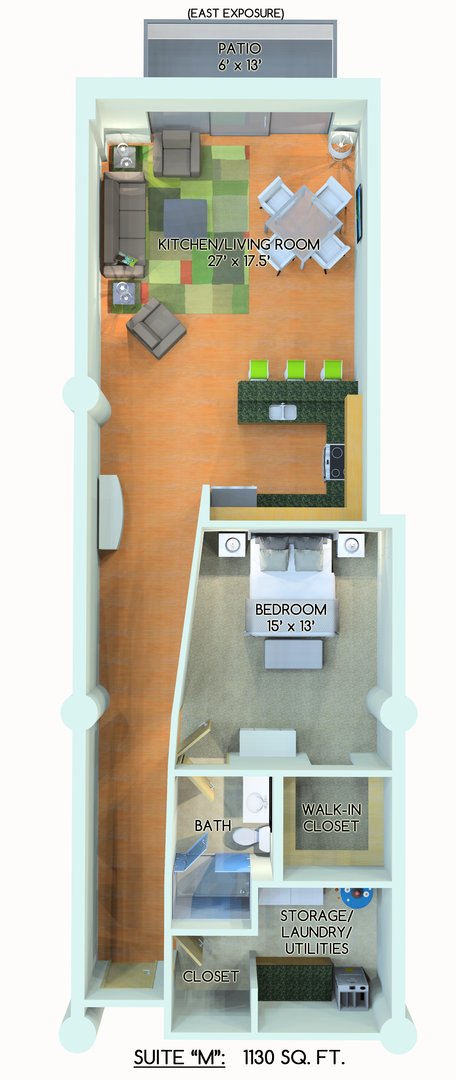 1 bed, 1 bath, 902 sqft, $1,975, Unit 511