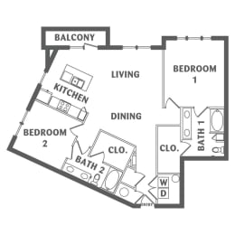2 beds, 2 baths, 1,317 sqft, $2,108