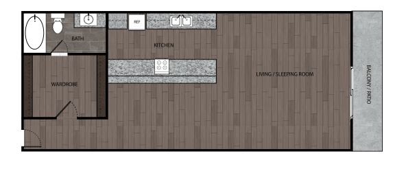 Studio, 1 bath, 448 sqft, $2,049