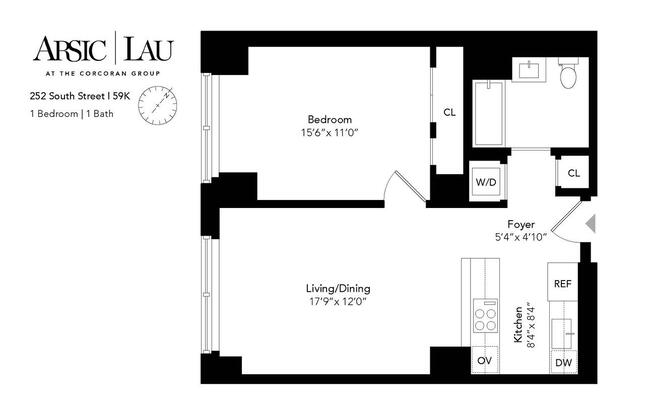 1 bed, 1 bath, 688 sqft, $5,995, Unit 59K