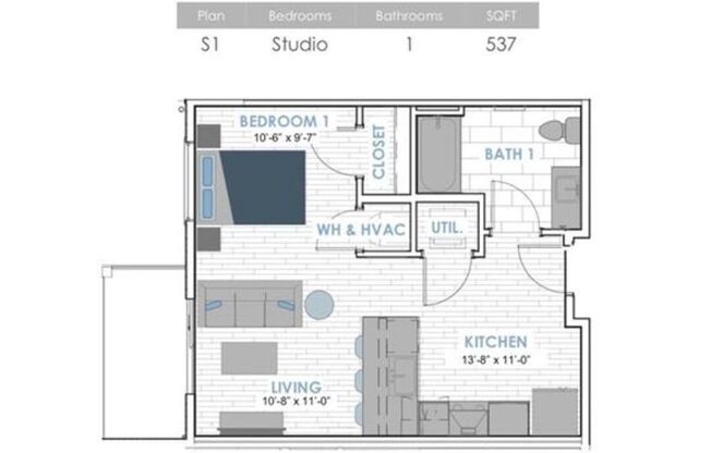 1 bed, 1 bath, $1,545, Unit UNIT 110