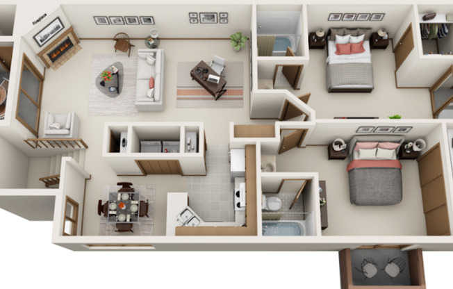 2 beds, 2 baths, 1,400 sqft, $1,775, Unit 7158G