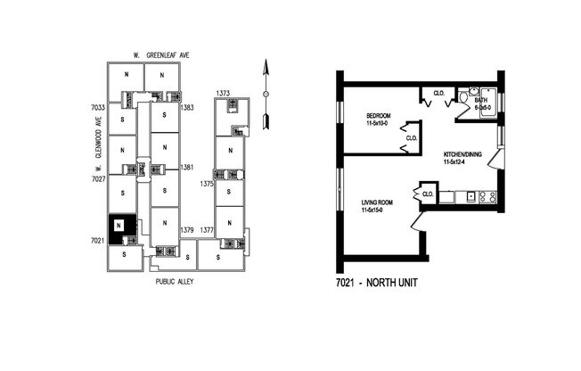 1 bed, 1 bath, $1,485, Unit 7021 #2N