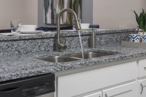 Stainless steel sink and granite kitchen countertop | Saddleworth Green