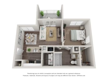 1 bed, 1 bath, 761 sqft, $1,413