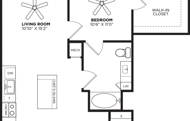 1 bed, 1 bath, 747 sqft, $3,168, Unit 327