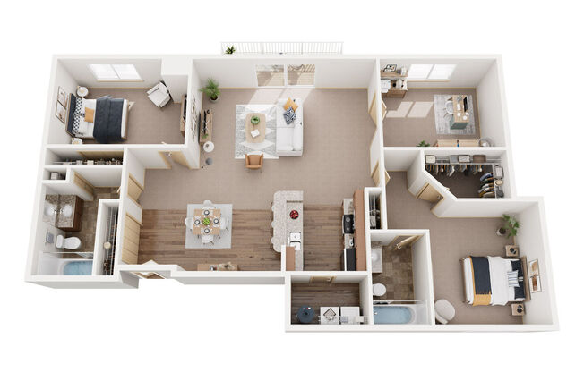 2 beds, 2 baths, 1,529 sqft, $1,470