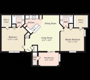 2 beds, 2 baths, 1,030 sqft, $1,765