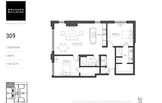 2 beds, 2 baths, 1,230 sqft, $2,595, Unit 309