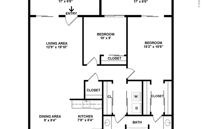 2 beds, 1.5 baths, 1,067 sqft, $1,545