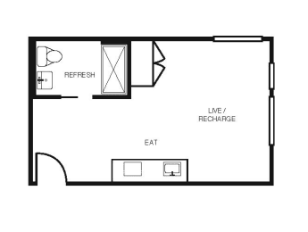 Studio, 1 bath, 368 sqft, $2,170