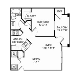 1 bed, 1 bath, 820 sqft, $1,445