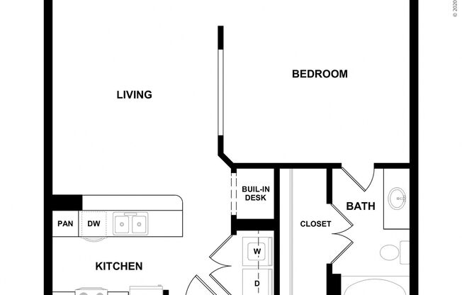 1 bed, 1 bath, 704 sqft, $1,140