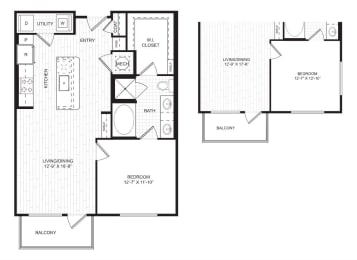 1 bed, 1 bath, 947 sqft, $1,813