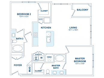 2 beds, 2 baths, 1,175 sqft, $1,875