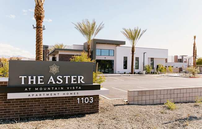 Monument Sign at The Aster at Mountain Vista Apartments