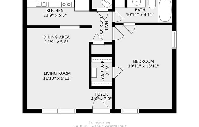 1 bed, 1 bath, 674 sqft, $791, Unit 1149-18