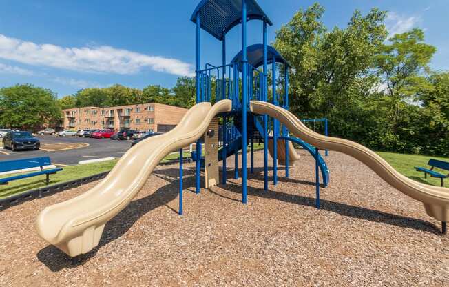 This is a photo of the playground at Lisa Ridge Apartments in the Westwood neighborhood of Cincinnati, Ohio.