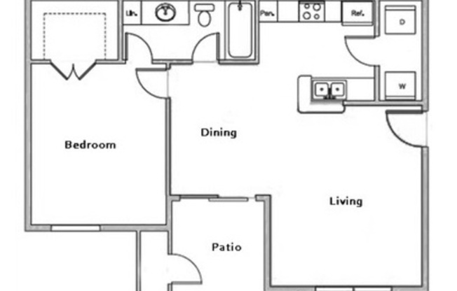 1 bed, 1 bath, 669 sqft, $1,096