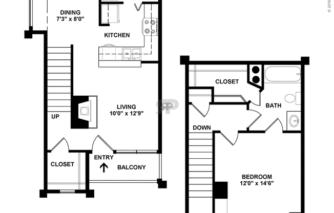1 bed, 1 bath, 826 sqft, $1,590