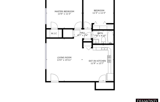 2 beds, 1 bath, $1,045, Unit 615-01