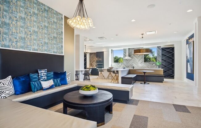 Community lounge with booth seating