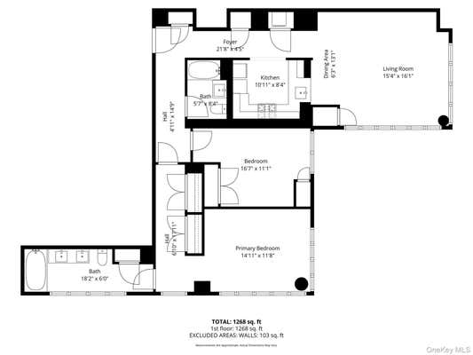 2 beds, 2 baths, 1,268 sqft, $11,500