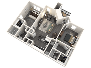 2 beds, 2 baths, 1,015 sqft, $1,429