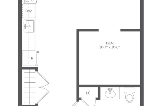 Studio, 1 bath, 570 sqft, $2,310