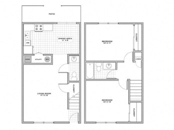 2 beds, 1.5 baths, 1,050 sqft, $1,375