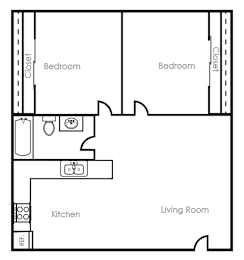 2 beds, 1 bath, 720 sqft, $1,050