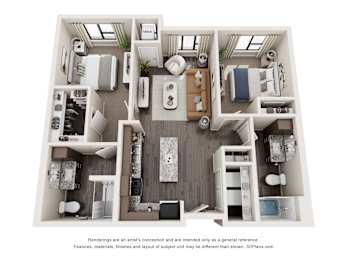 2 beds, 2 baths, 967 sqft, $1,694