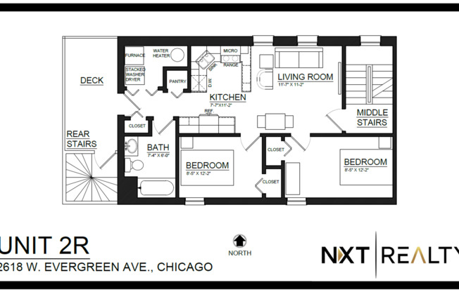 2 beds, 1 bath, 800 sqft, $2,100, Unit 2 Rear