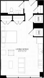 Studio, 1 bath, 592 sqft, $1,815