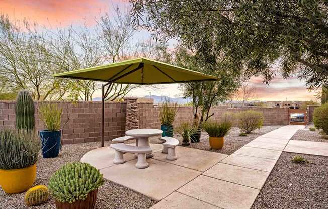 Shaded Seating Areas at Avilla Preserve Apartment Homes in Tucson Arizona