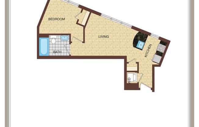 1 bed, 1 bath, 500 sqft, $2,500, Unit 505