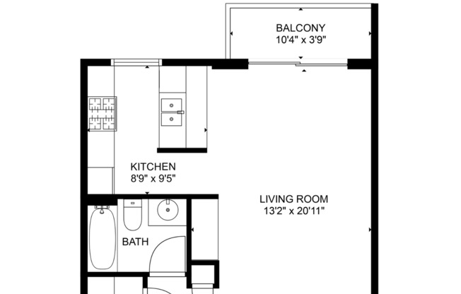 Studio, 1 bath, 459 sqft, $1,099, Unit 705