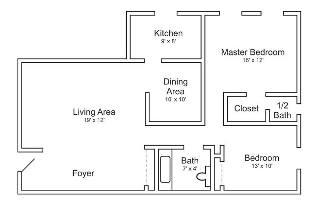 2 beds, 1.5 baths, 1,050 sqft, $1,405
