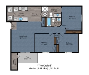 3 beds, 2 baths, 1,001 sqft, $1,404