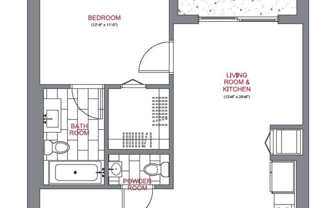 1 bed, 1 bath, 672 sqft, $2,900