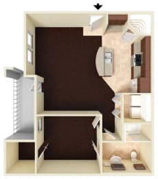 1 bed, 1 bath, 769 sqft, $1,269