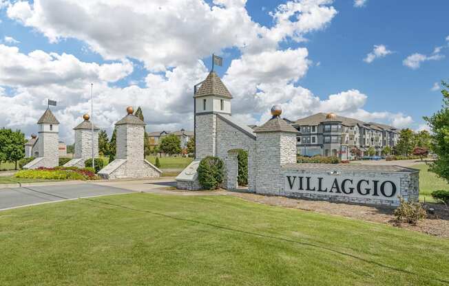 the sign at the entrance to thevillaggio community sign