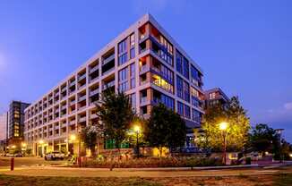 Evening street view at Riverpoint Washington, DC 20024