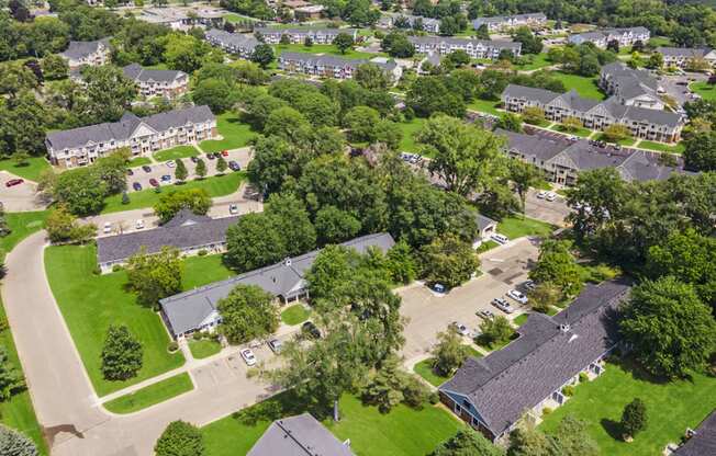 an aerial view of Newport Village Apartments, Portage, MI