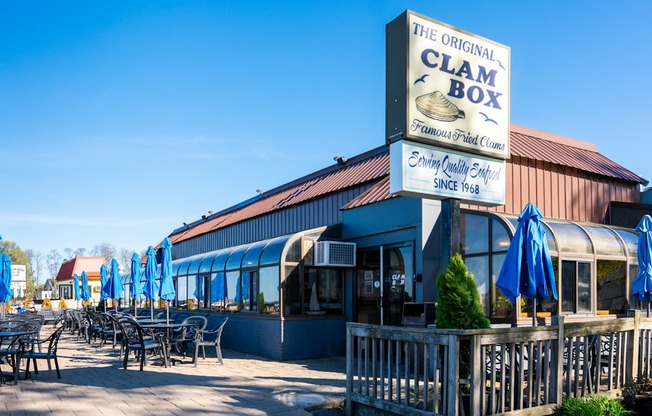 The Clam Box restaurant has been serving fresh seafood since 1968.