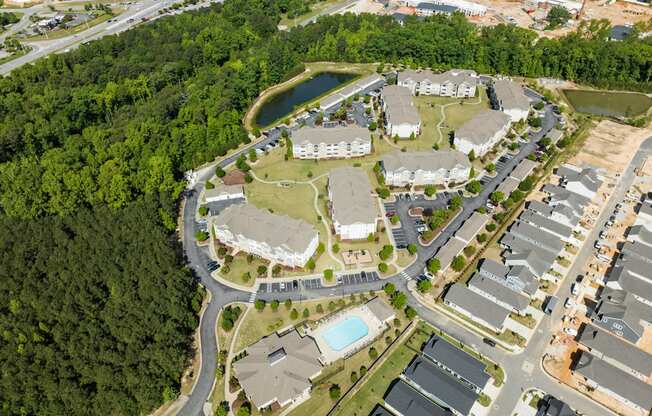 Aerial View at The Arbors at East Village, Clayton, North Carolina